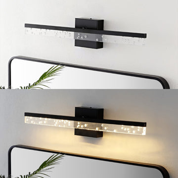 Mario Modern Contemporary 360-Degree Rotatable Iron/Seeded Acrylic Integrated LED Vanity Light - JONATHAN Y